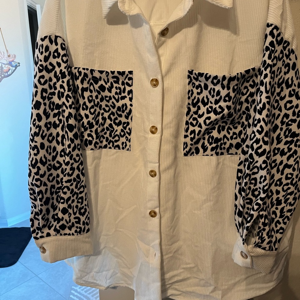 SHEIN black and white button down
